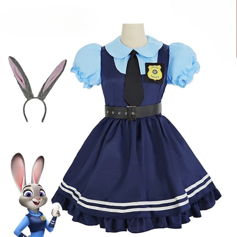 Zootopia Judy Coniglio Costume Cosplay Figura Anime Nick Fox Woody Cartoon Cosplay Coniglio Judy Ufficiale di Polizia Abiti di Halloween