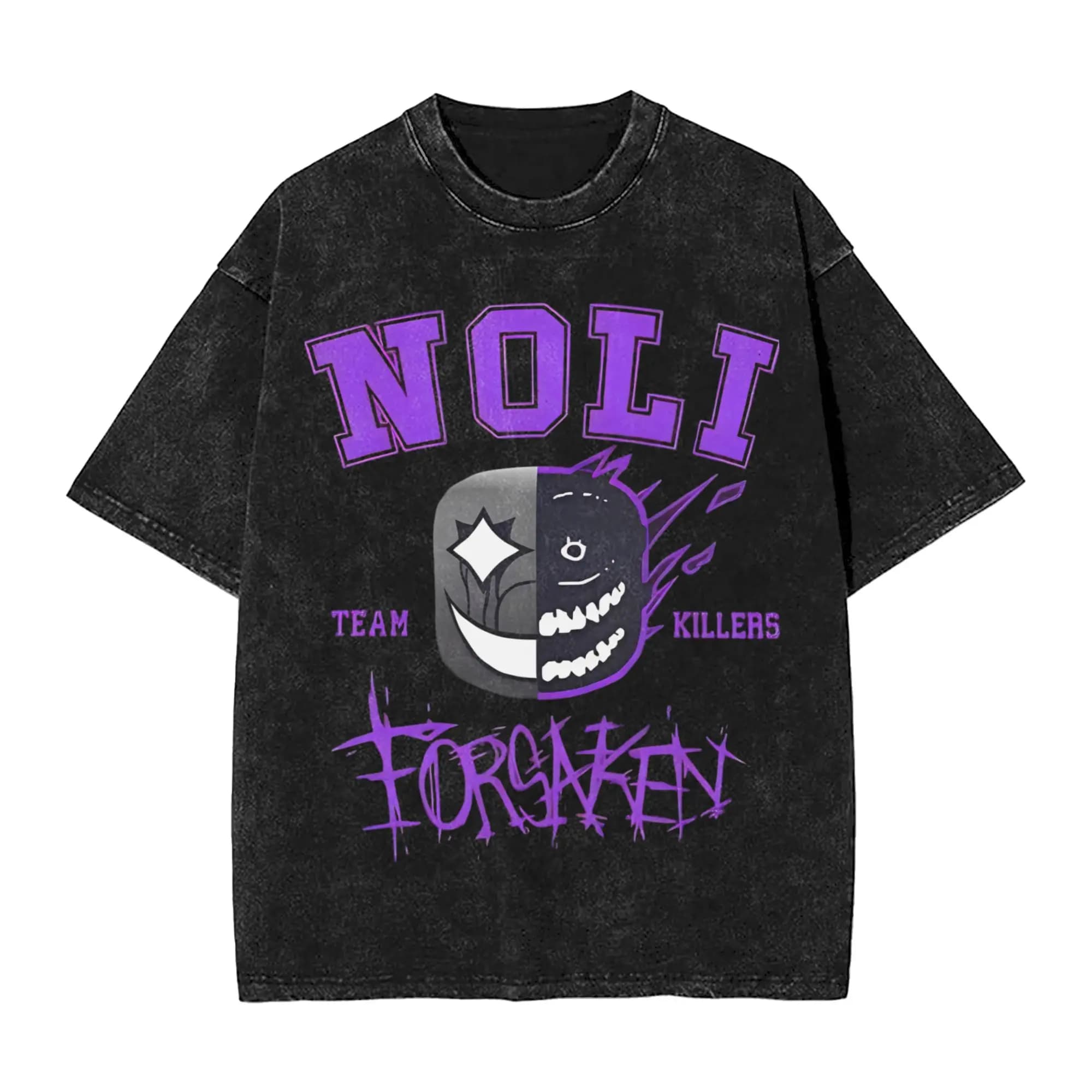Forsaken Noli Maglietta lavata Streetwear Hip Hop Moda T-shirt Tees Top per uomo Donna 100% cotone Grafica oversize
