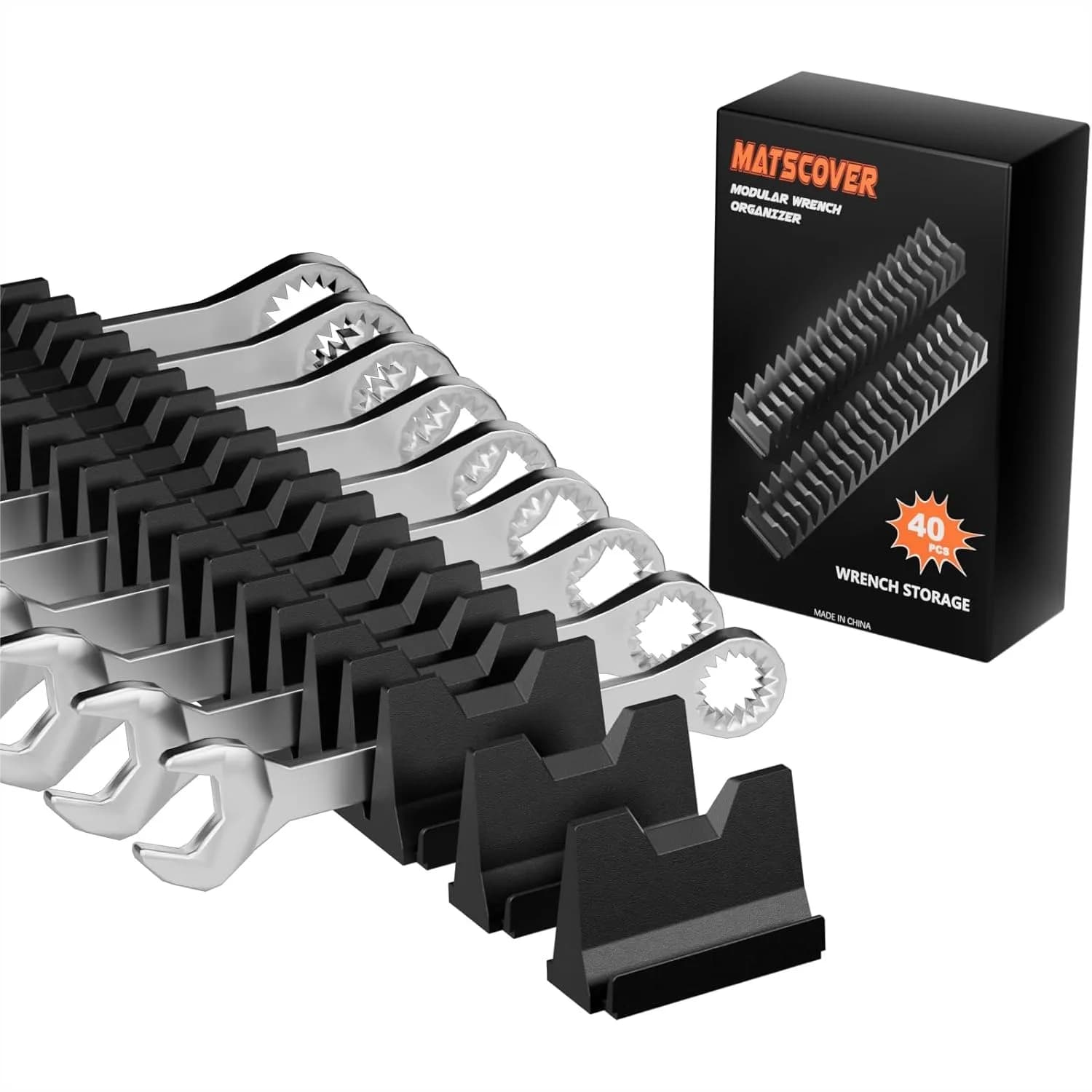 Set Organizzatore di Chiavi Modulari con Etichette Metriche e SAE, Porta Utensili Nero per Meccanici Professionisti - Regalo Perfetto
