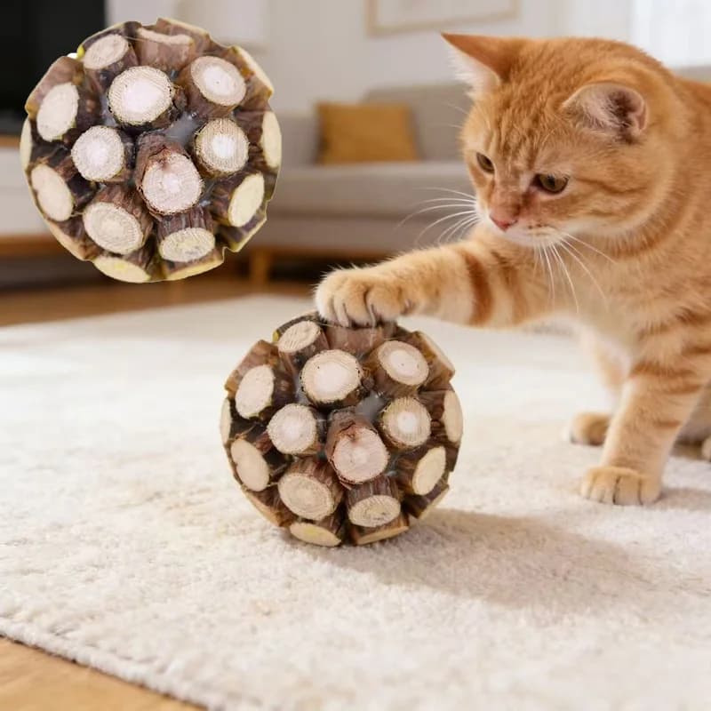 Bastoncini di Catnip per Gatti, Giocattoli Masticabili in Legno Naturale di Polygonum per la Pulizia dei Denti dei Gattini