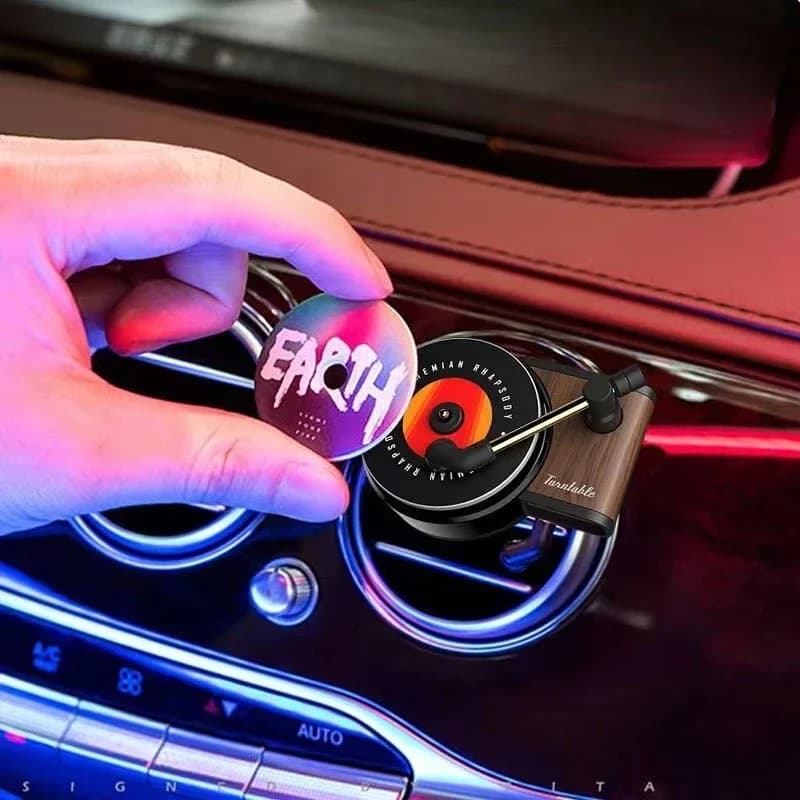 1PC Car Air Freshener Record Player Turntable Car Perfume Clip Vinyl Phonograph Air Vent Outlet Aromatherapy Clip Smell Diffuser