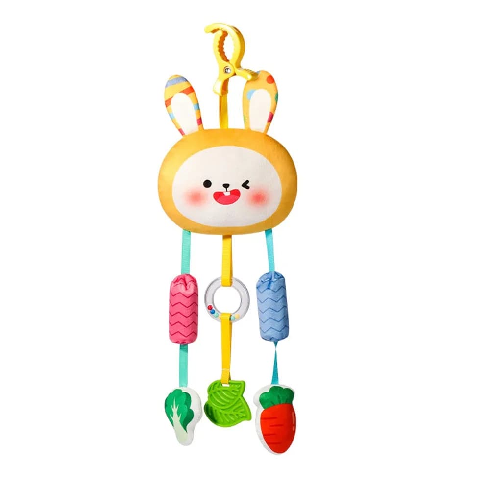 Educational Soft Baby Wind Chime Cartoon Teether Animal Stroller Hanging Pendants Safe Rattle Sensory Learning Crib