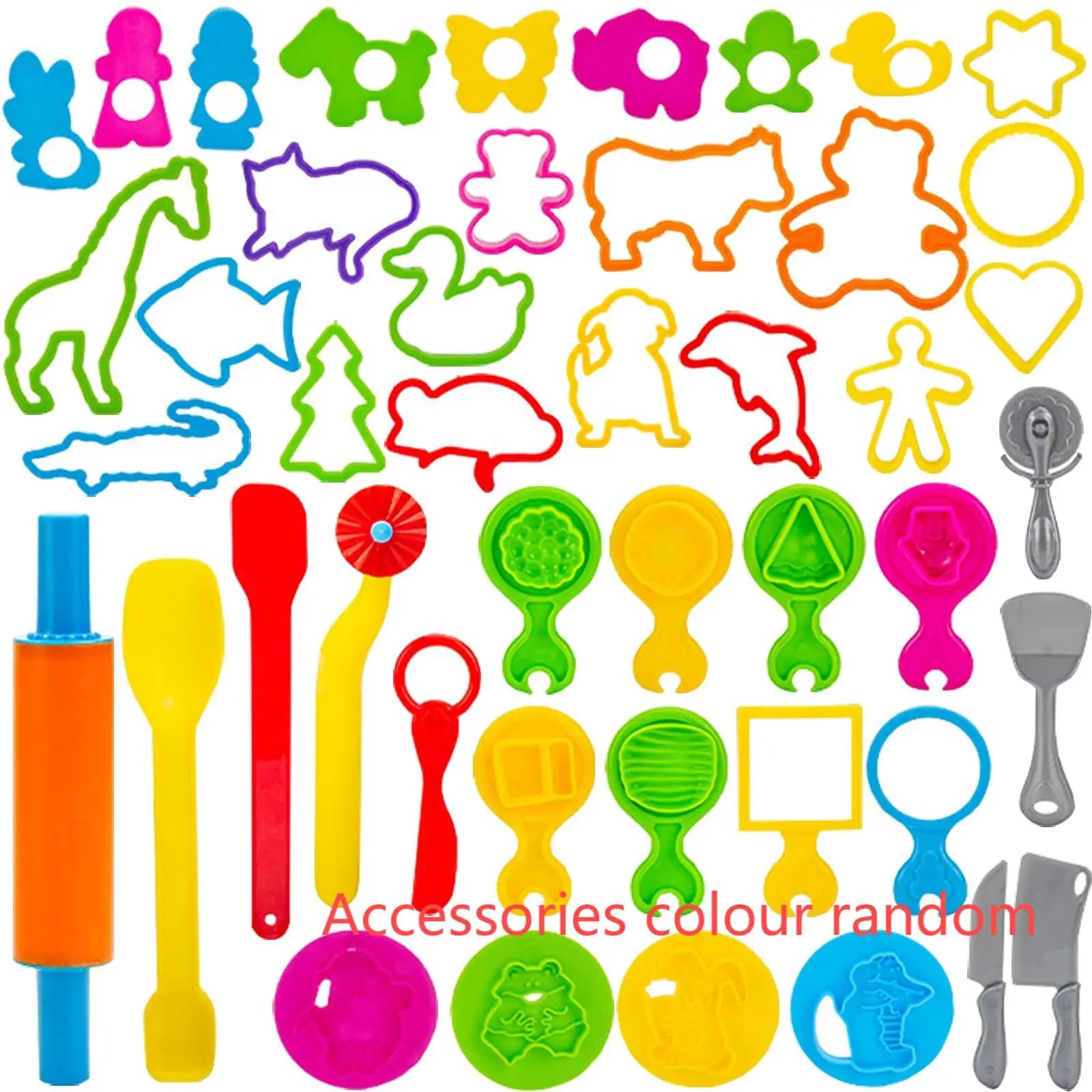 Strumenti per pasta da gioco 45 pezzi Set di strumenti per pasta da gioco per bambini, Accessori per pasta da gioco Pasta da gioco in plastica Forme di animali Frese, Pasta da gioco