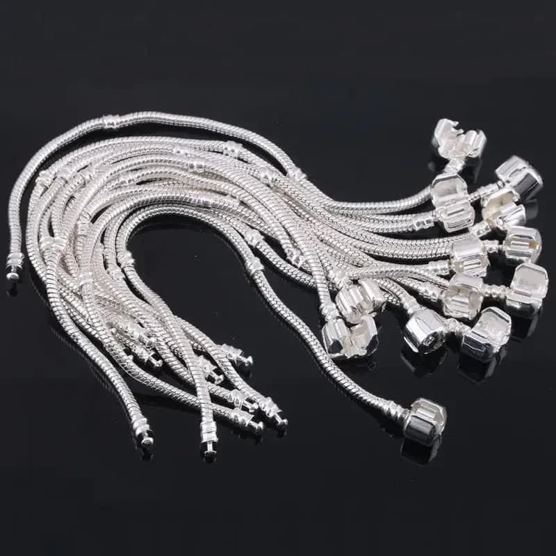 Original 925 Sterling Silver Snake Bone Charm Bracelet Bangle Fine Jewelry Basic Charm Bracelets for Women men Party DIY Jewelry