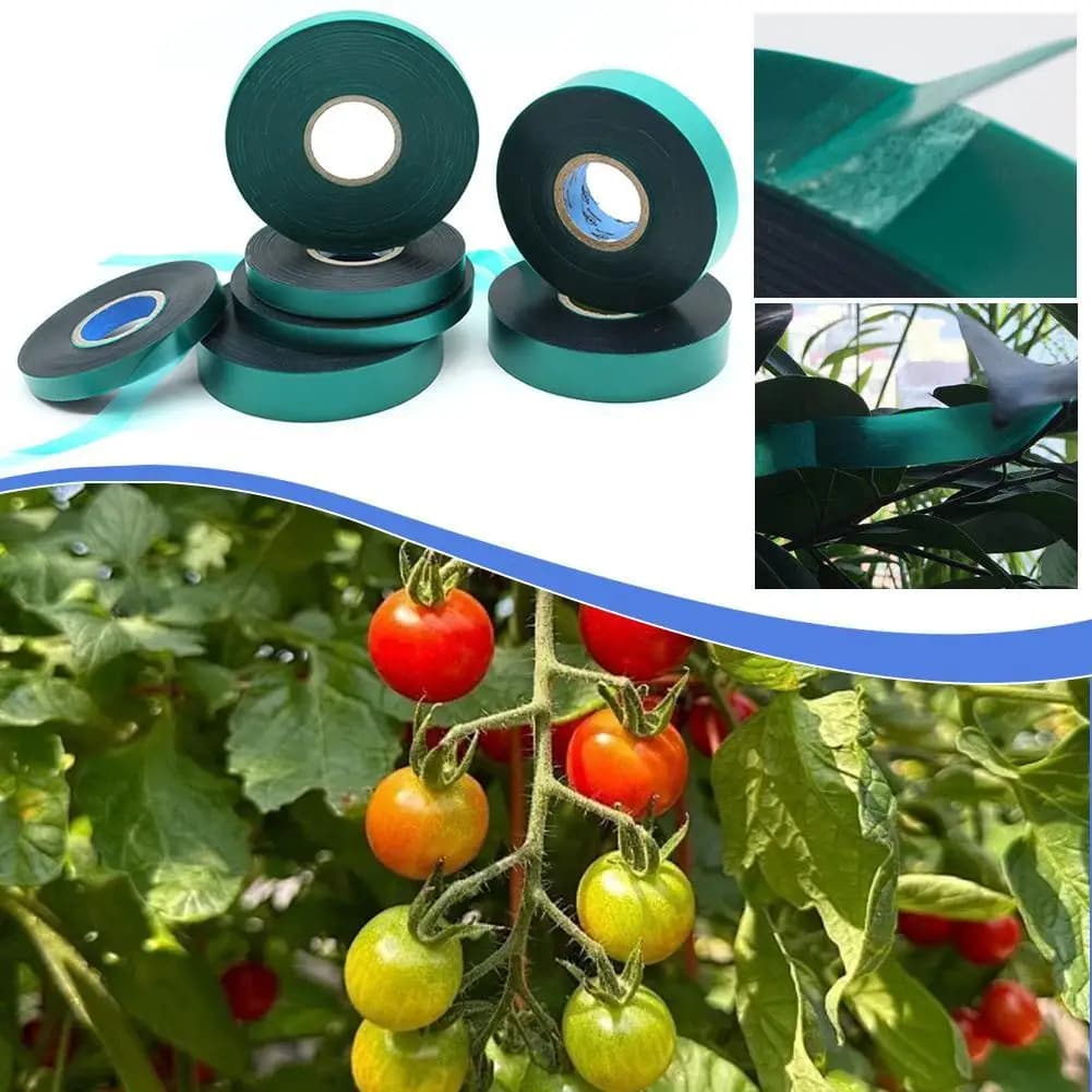 Fascetta per cavi in PVC con nastro da giardino da 45 m per piante Fiori che coltivano arrampicata Supporto per piante riutilizzabile Chiusura con gancio e anello