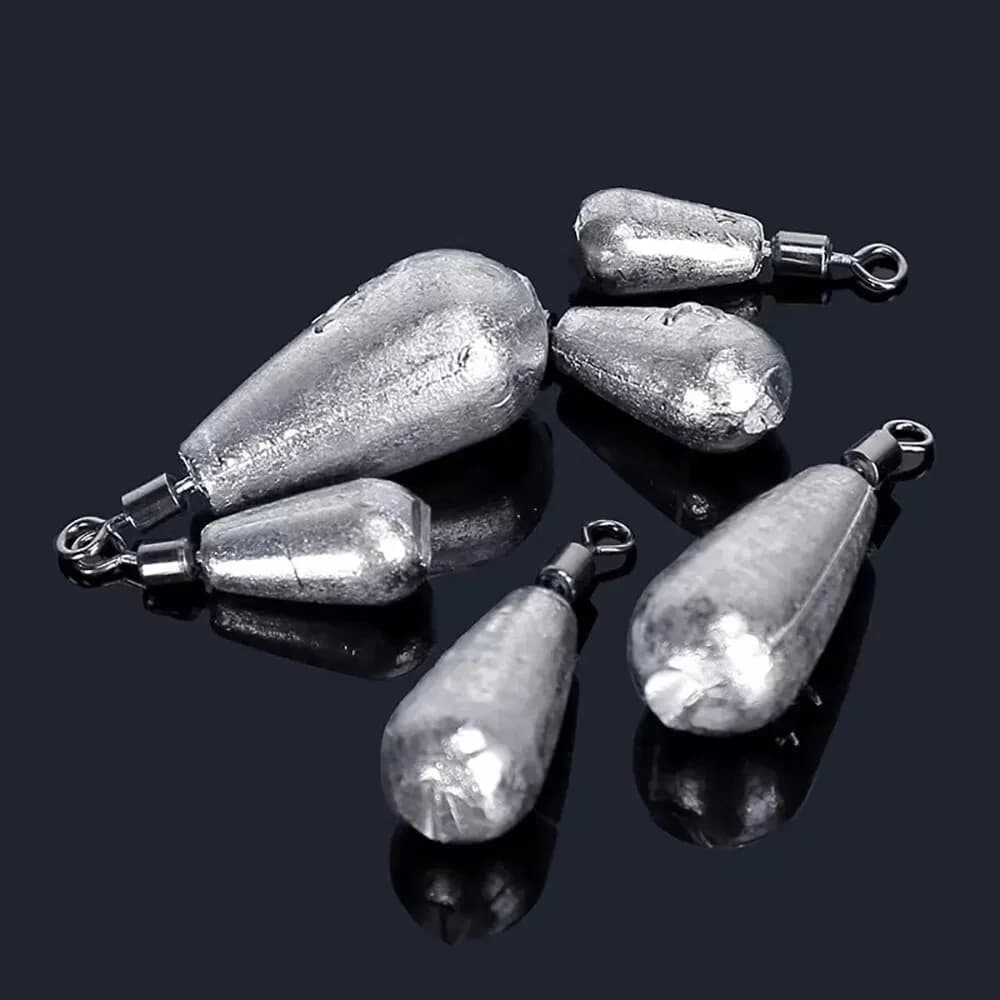 15 Pz/lotto Peso di Pesca Zavorra 3.5g 5g 7g 10g 14g 20g Tubo Proiettile Pollice Ciondolo In Metallo Jig Mare Attrezzatura Kit Strumento di Pesca