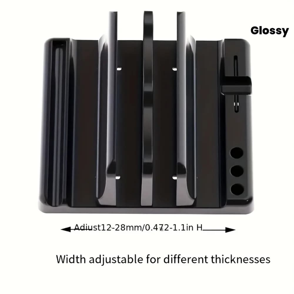 Supporto verticale regolabile 3 in 1 Vaydeer per laptop, base per notebook in plastica ABS rettangolare lucida, supporto salvaspazio per ergonomia