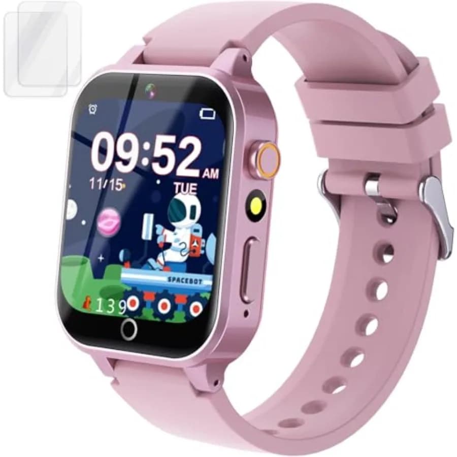 Smart Watch Gift for Girls Age 5-12, 39 Games HD Touch Screen Watches with Video Camera Music Player Pedometer Flashlight 12/24