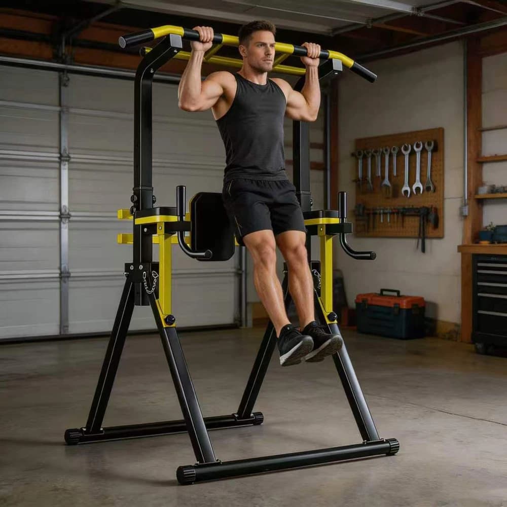 Ye Power Tower Pull Up Bar Station, 10-Level Adjustable Height Dip Station, Heavy-duty Frame, Multi-Functional Home Gym Strength Training Equipment