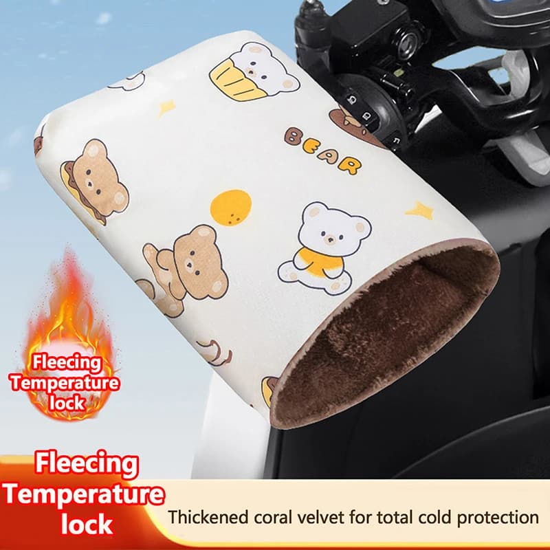 1 Gloves Paio per Manubrio Moto, Winter Gloves by Cycling Waterproof, Thermo Spring for Motorbikes and E-Bike