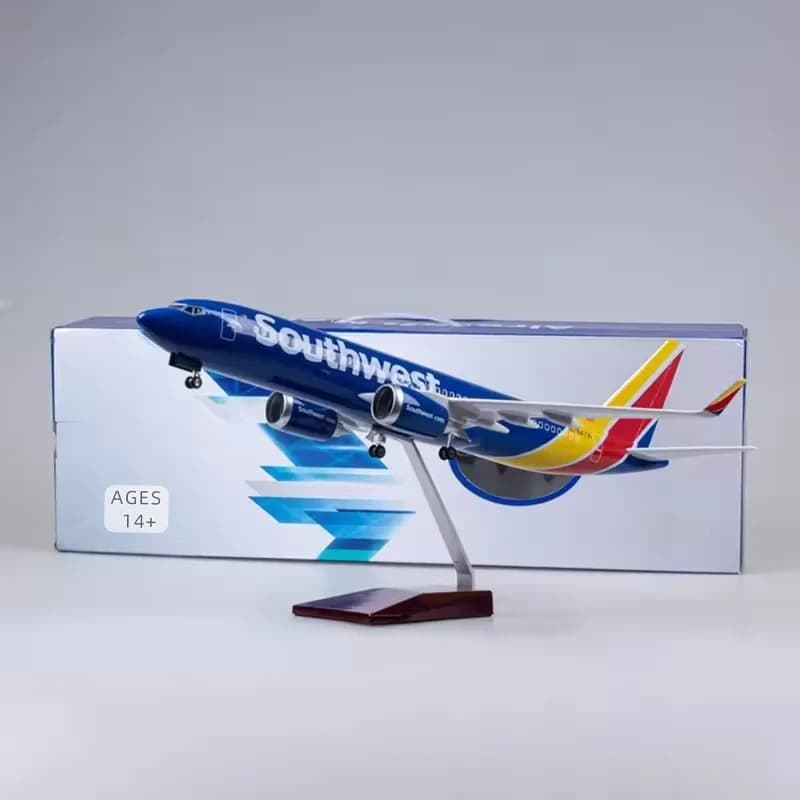 1/85 Scale 47CM 737 Series Airplane Model B737 American Southwest Airlines Diecasting Plastic Resin Aircraft Collection Gift