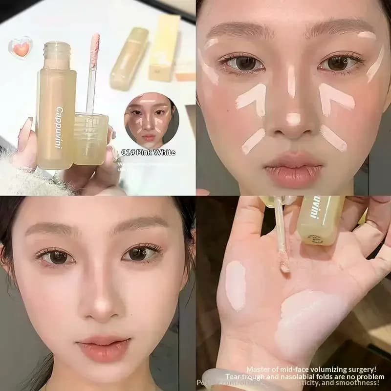 Cappuvini Correttore Liquido Opaco Vellutato Illuminante Lunga Durata Idratante Copre Segni di Acne Occhiaie Schiarisce la Pelle