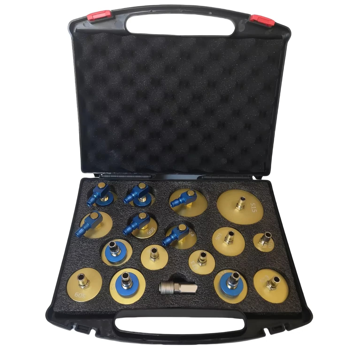 17-Piece Brake Fluid Bleeder Adapter Kit, Master Cylinder Bleeding Tool Set for Brake System Flush and Refill, Compatible with M