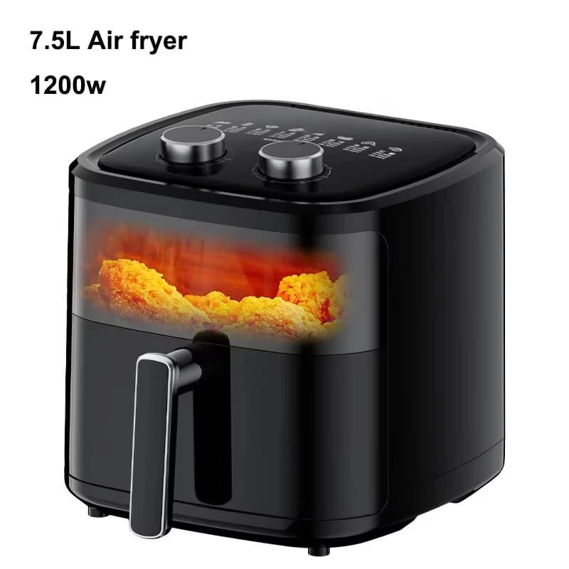 8L Commercial Double Air Fryer for Kitchen and Restaurant, Stainless Steel, Oil Free, Square Design, Digital Touch Control