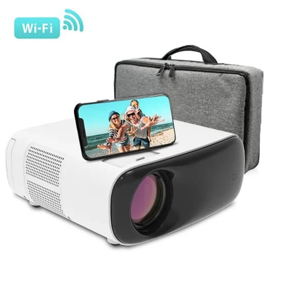 NEW 2026 Arrival Transjee A70 1080p LED Mini Video Projector with Android 9 Built-In Speakers & Portable Design