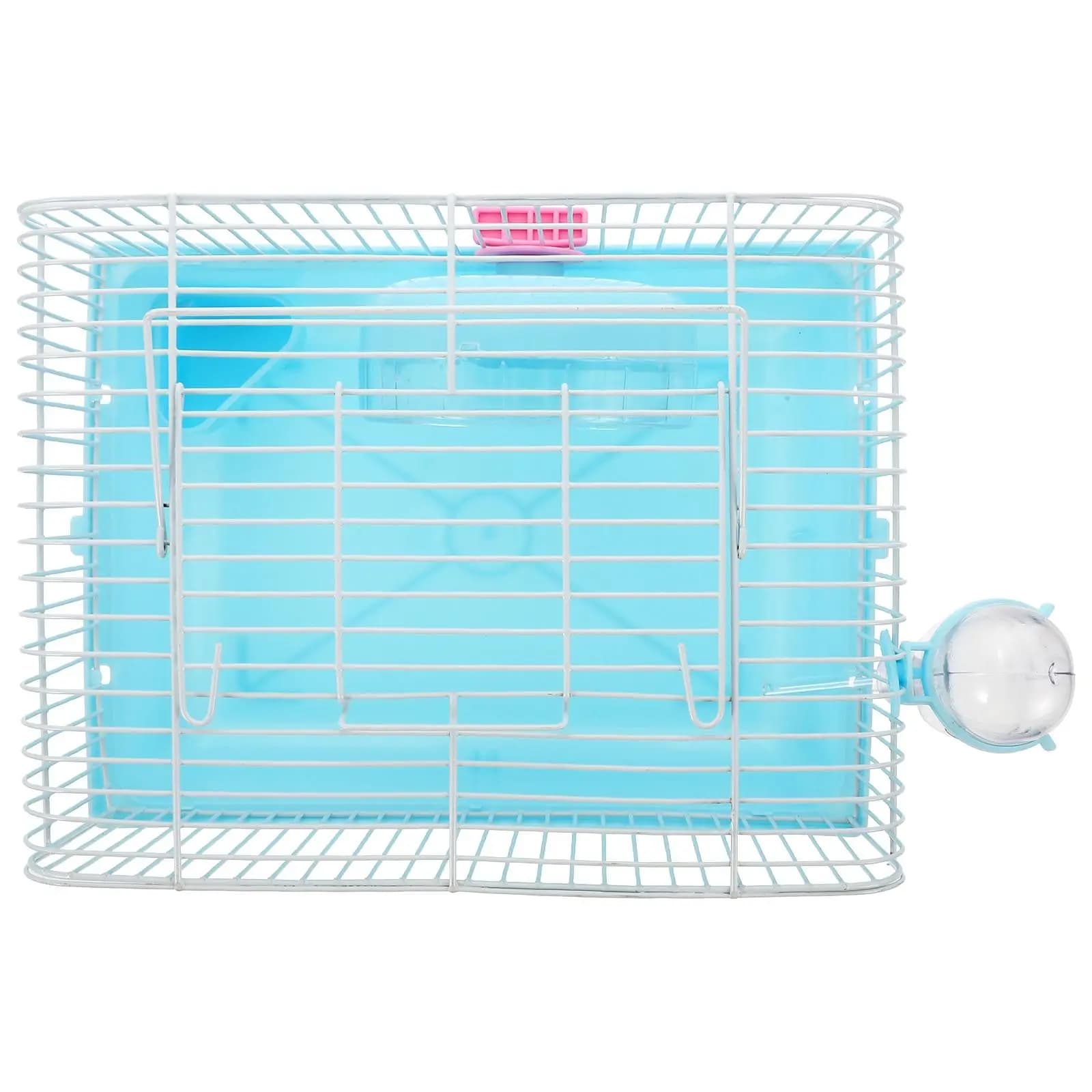 1Set Hamster Cage Portable Small Pet Carrier Case with Water Feeder Bowl Running Wheel for Outdoor Travel Use Small Pet Cage