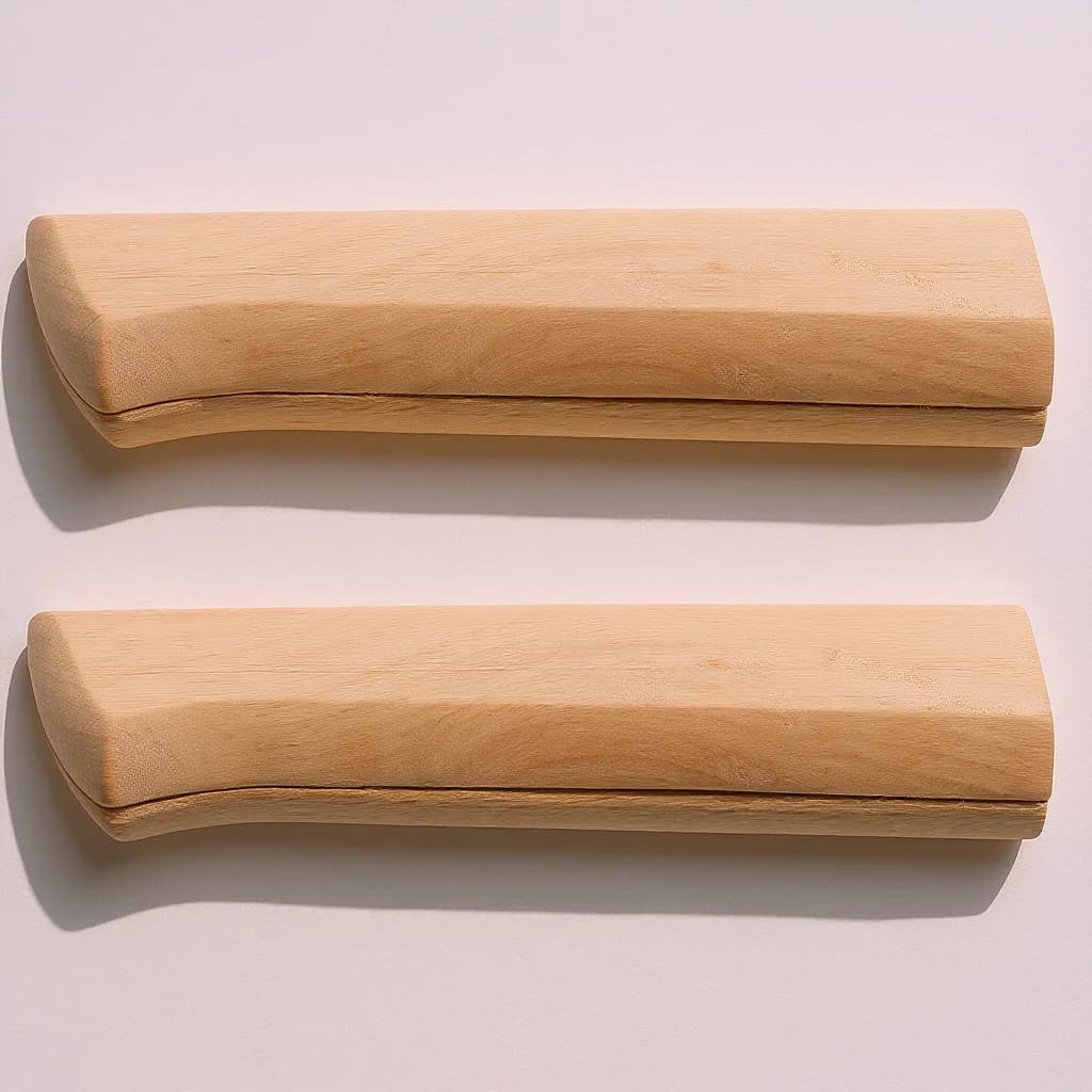 2Pcs Wooden Kitchen Knife Handle Replacement Anti-Skid Ergonomic Grip For Kitchen Cutter Chopper Chef Knife Repair Accessories