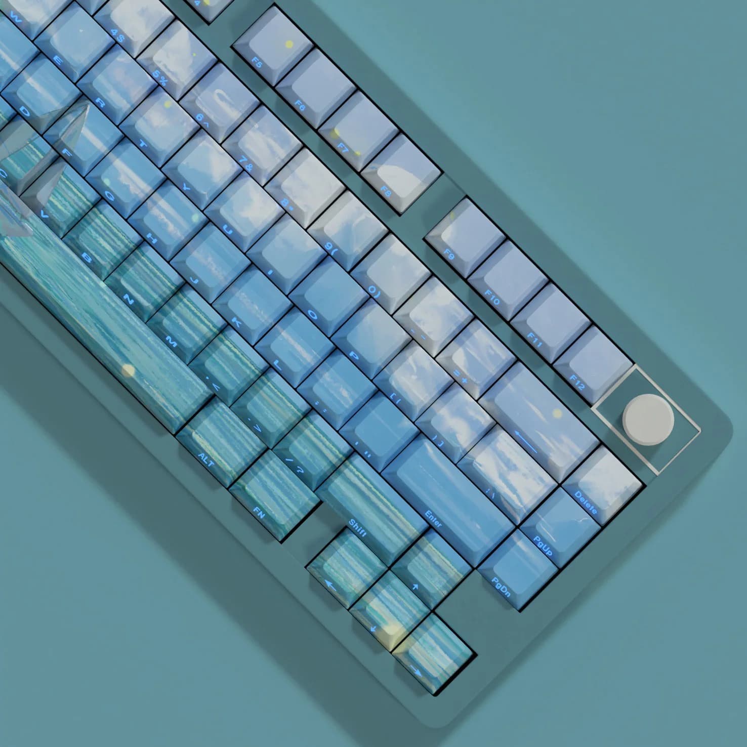 Shine Through Side Stampato Ocean Keycap Cherry Profilo PBT Double Shot Keycaps Per Meccanico Gamer Tastiera Key Caps Personalizzato FAI DA TE