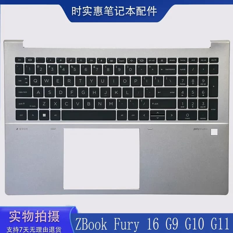 For HP ZBook Fury 16 G9 G10 US Keyboard with Palm Rest Replacement Part N19204-001