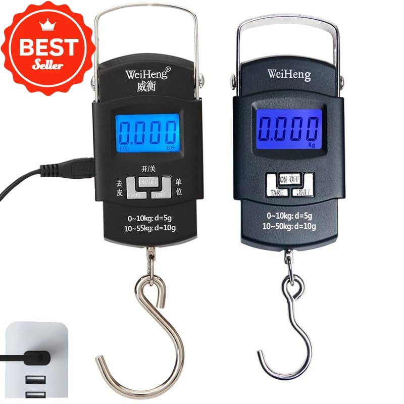 1 pz 50 kg digitale pesce appeso gancio bilancia elettronica portatile bagagli mini bilance 50 kg 10 g valigia da viaggio pesatura equilibrio