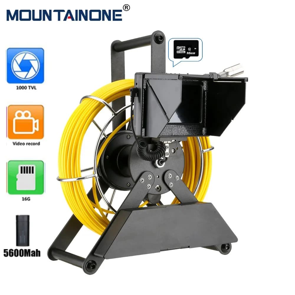 MOUNTAINONE 4.3 "IPS camera for endoscope for sewer HD 1200TVL IP68 5600MHA battery 17mm camera for endoscope inspection for tube inspection