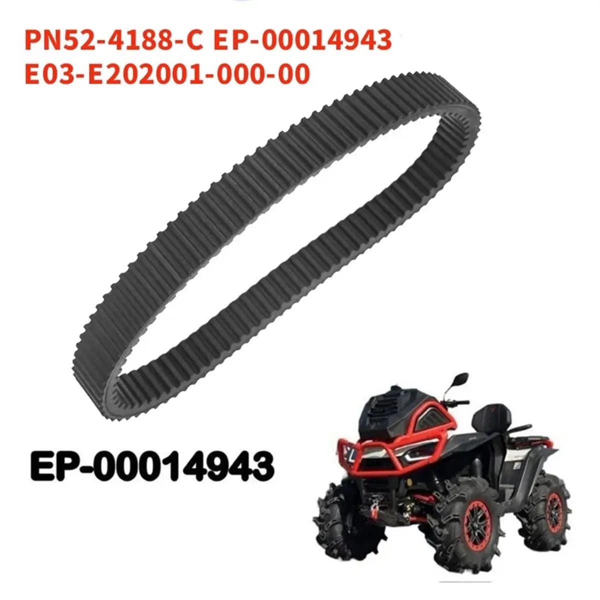 B09A Transmission CVT Drive Belt PN52-4188-C EP-00014943 for AT5 S, AT5 L, AT10L, AT10WL, Fugleman UT6 E03-E202001-000-00