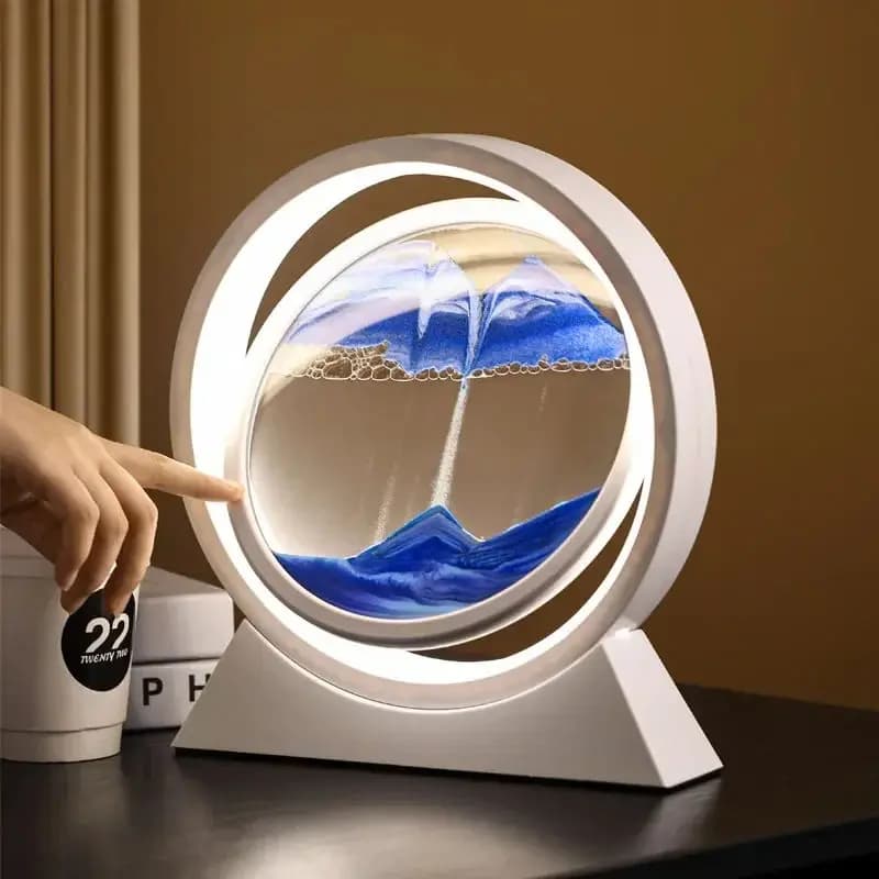 Paesaggio di sabbia cinetica immagine artistica sabbie mobili lampada da tavolo clessidra liquida dinamica pittura con sabbia in movimento sabbia che scorre decorazioni per la casa