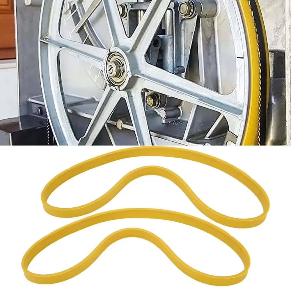 2 pcs durable 8/9/10 inch air ribbon saw non-slip noise reduction air ribbon rubber ribbon wear resistant saw yellow ribbon rubber ring