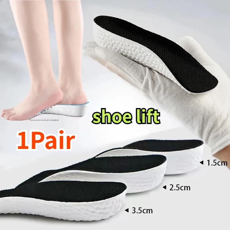 Height Increase Insoles Men Women Shoes Flat Feet Arch Support Orthopedic Insoles Sneakers Heel Lift Memory Foam Soft Shoe Pads
