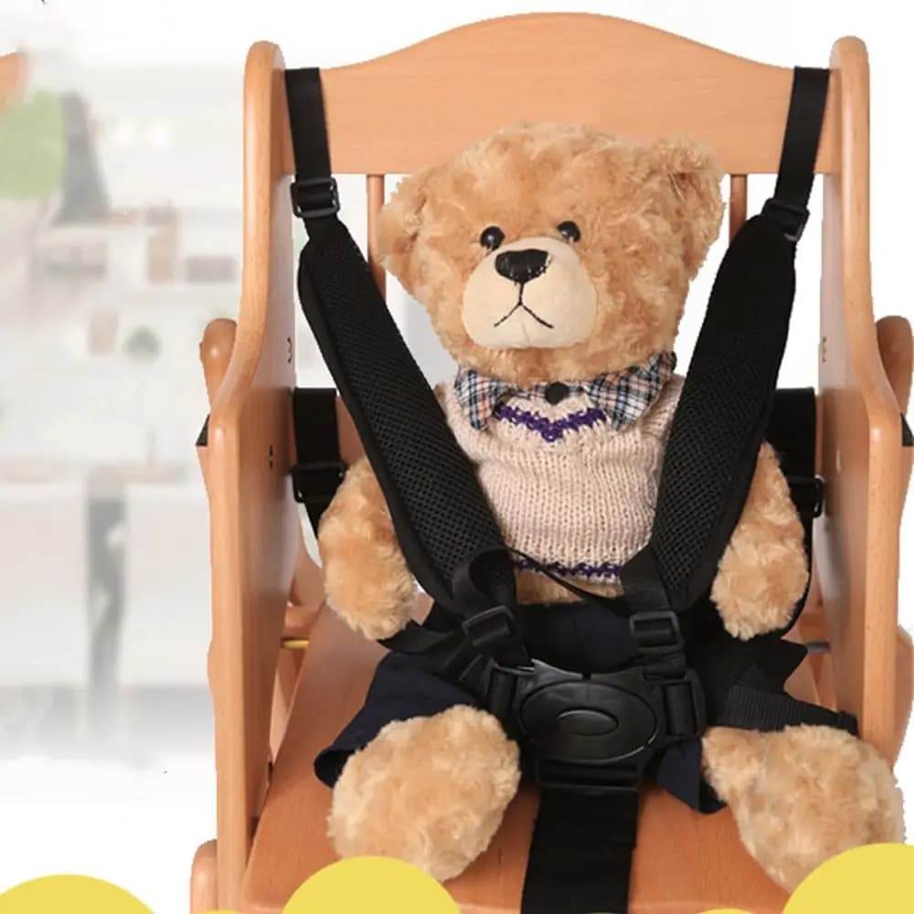Cintura di Sicurezza per Passeggino con Fibbia Antiscivolo a 5 Punti, Imbracatura per Seggiolino Auto per Neonati e Bambini