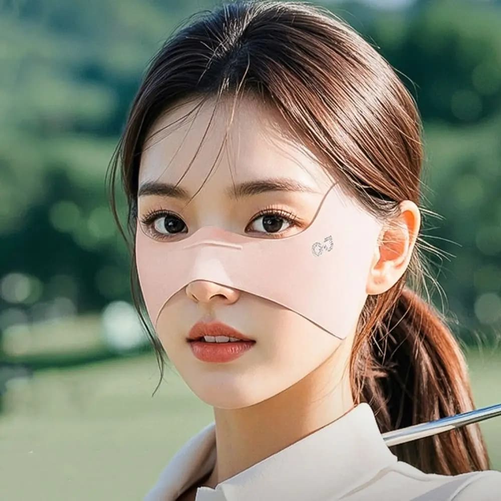Breathable Elastic Ice Silk Mask Thin UV Protection Sunscreen Eye Patches Solid Color Sunscreen Veil Golf Face Mask Sports