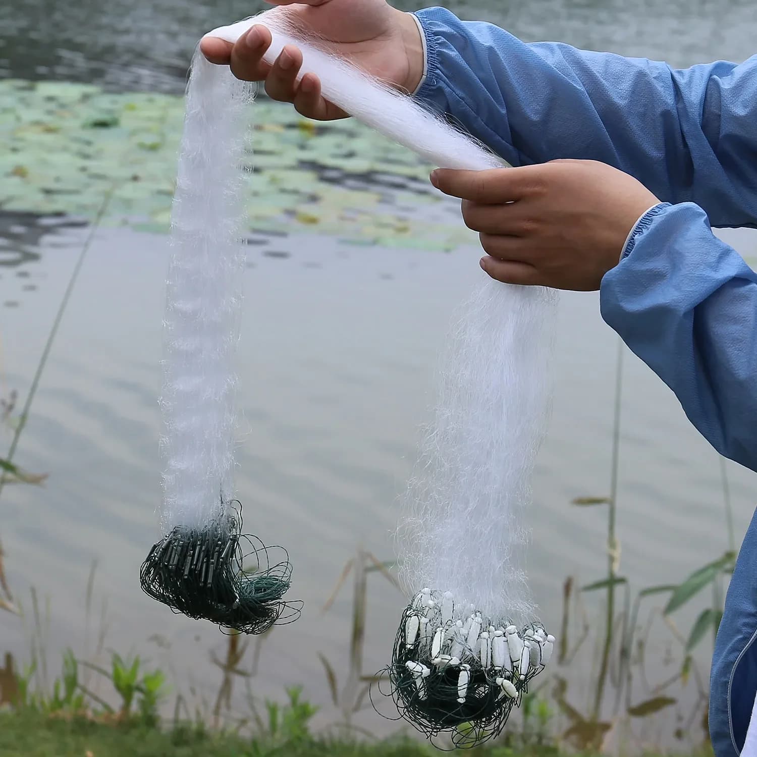 Sougayilang 100 centimetri Rete Da Pesca Filo Morbido Trappola Rete Premium Galleggiante Pesce di Mare Rete Attrezzatura Baitcasters per la Pesca Pesca
