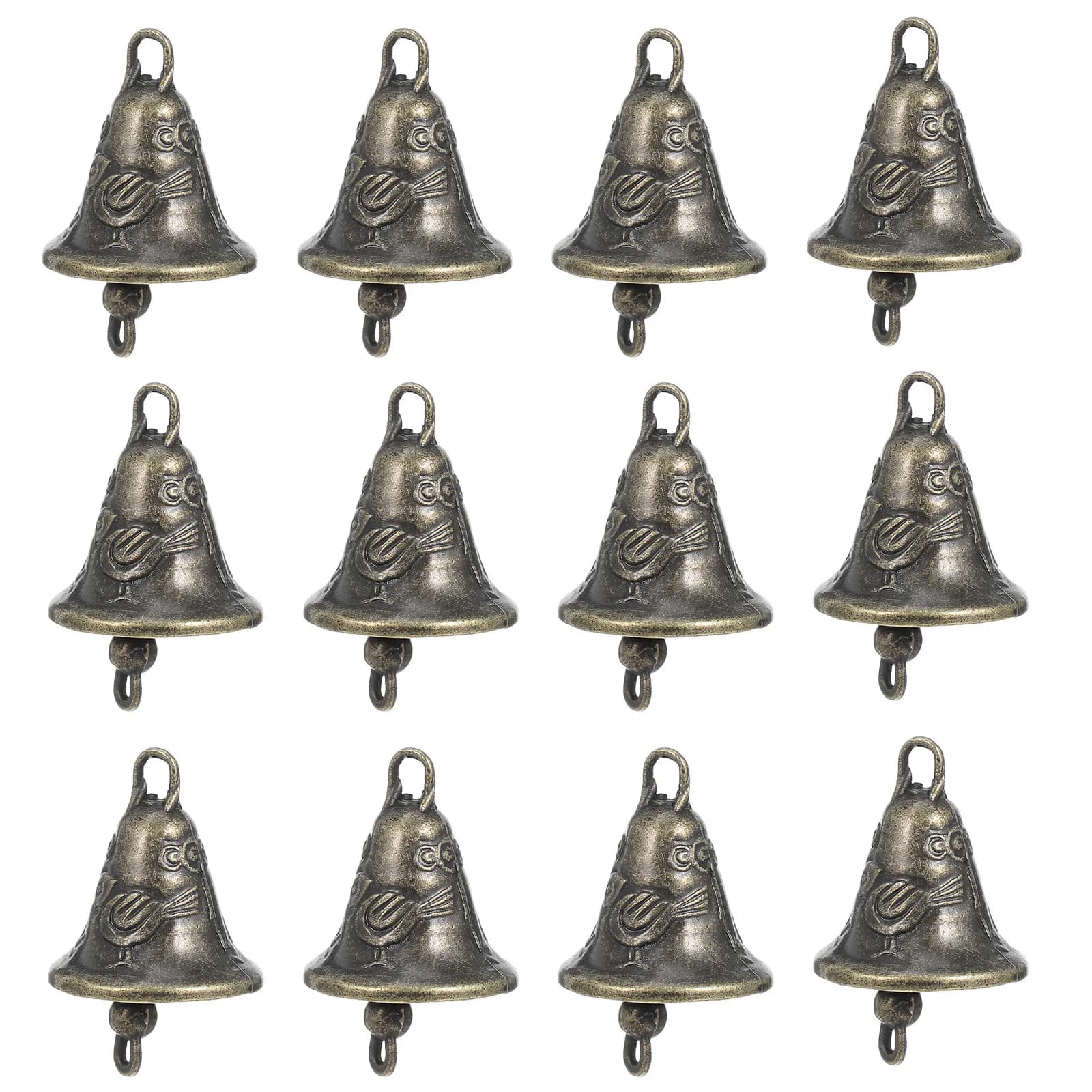 30Pcs Tiny Brass Alloy Bells for Crafting Wind Chimes Jewelry Making Keychains Feng Shui Decor Mini Bell Charms Retro Craft