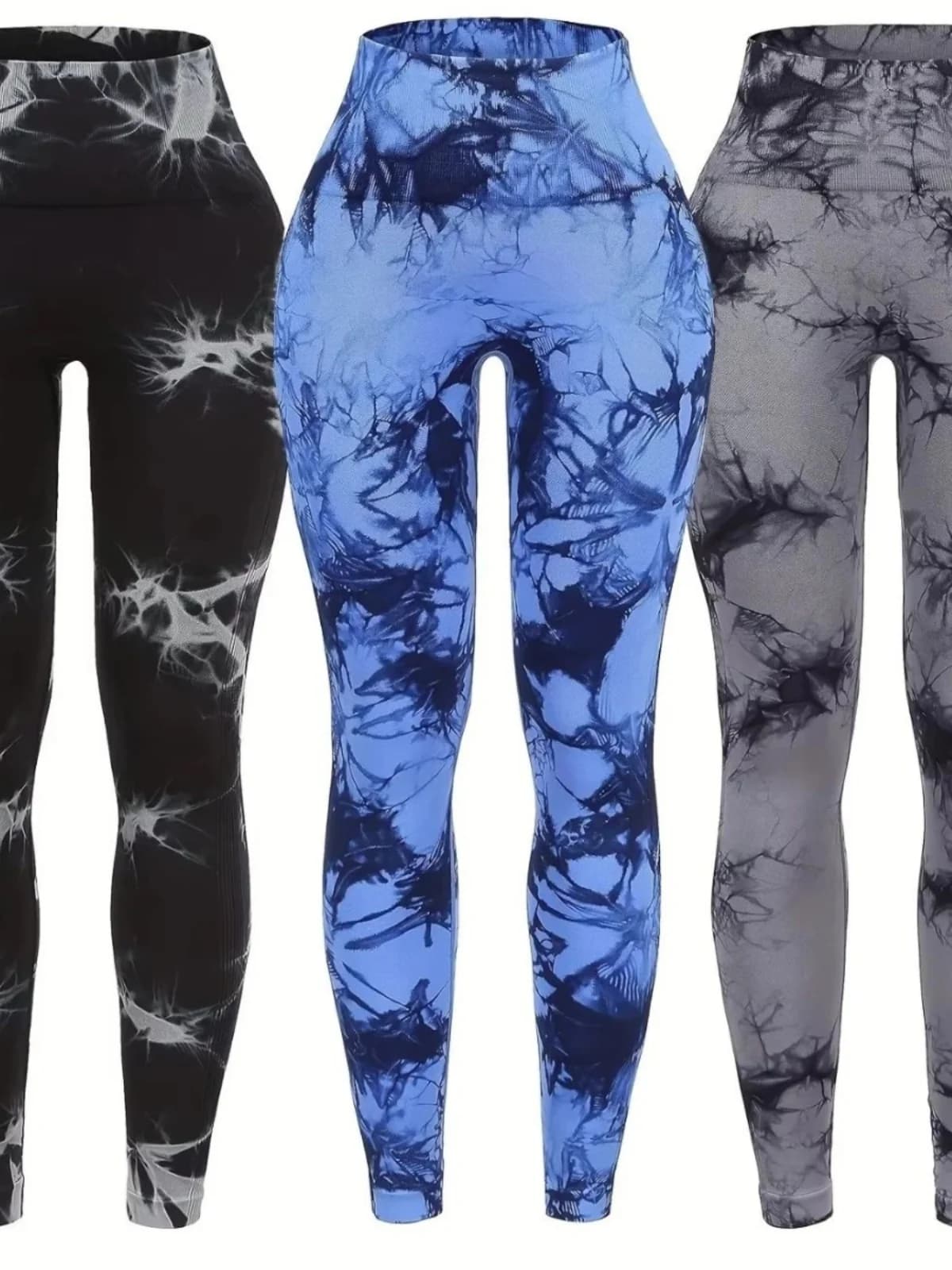 Pantaloni Yoga Tie-Dye a Vita Alta con Controllo Pancia e Effetto Push-Up per Donna