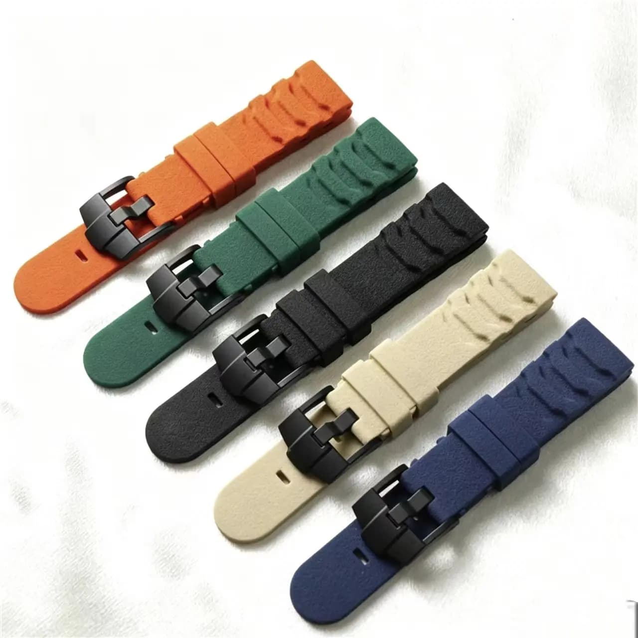 24mm 22mm Silicone Rubber Watch Strap For Luminox 3749 3741 Diving Sport Black Buckle Men Wristband Replacement Watch Accs Green