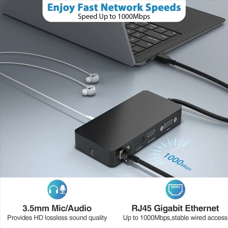 T35C Per superficie Pro7/8/9/X/11 Docking Station Docking Station 12 in 1 Surface Pro Docking Station