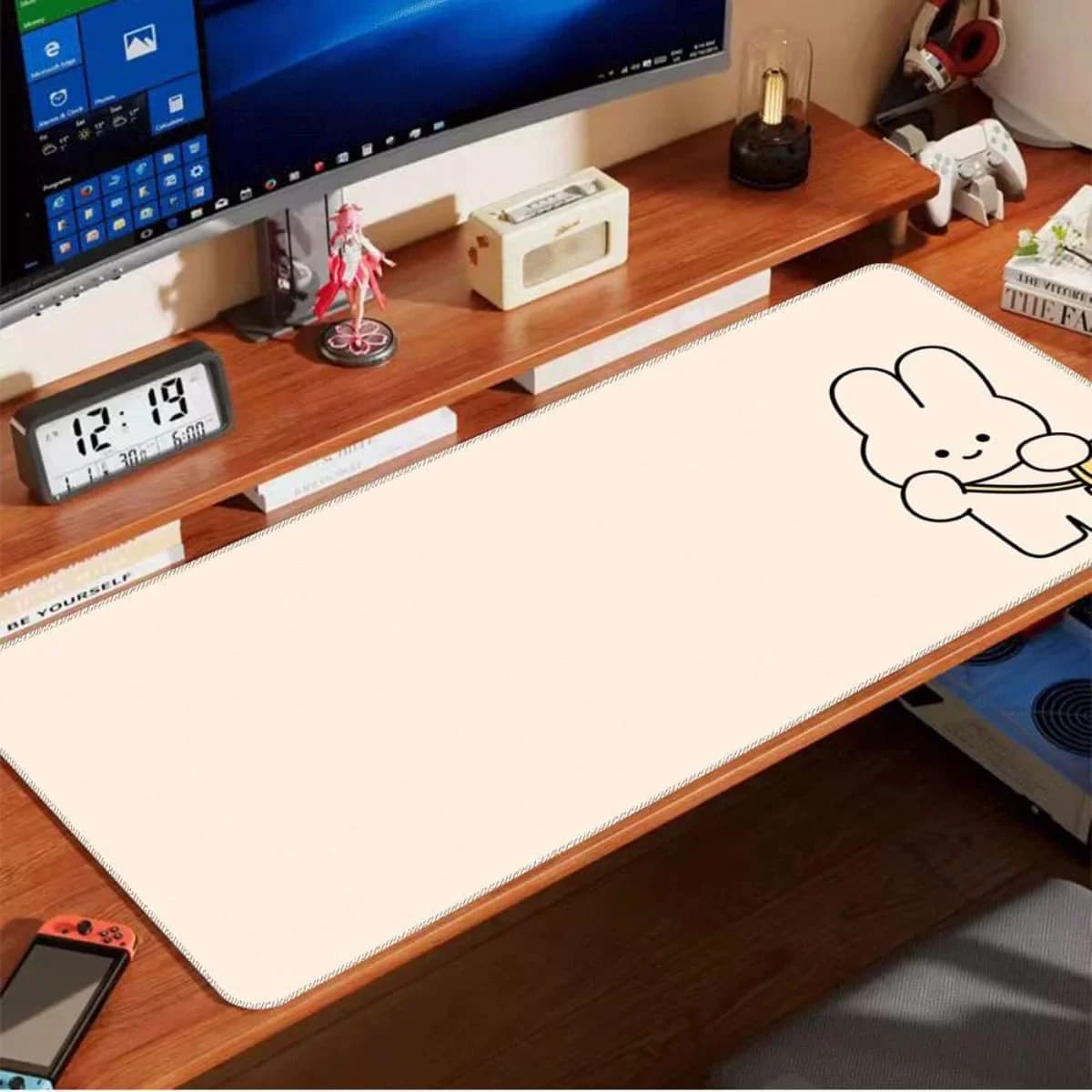 Cartoon Rabbit Rubber Mouse Pad HD Print Non-Slip for Office Gaming Anime Enthusiast Desk Mat