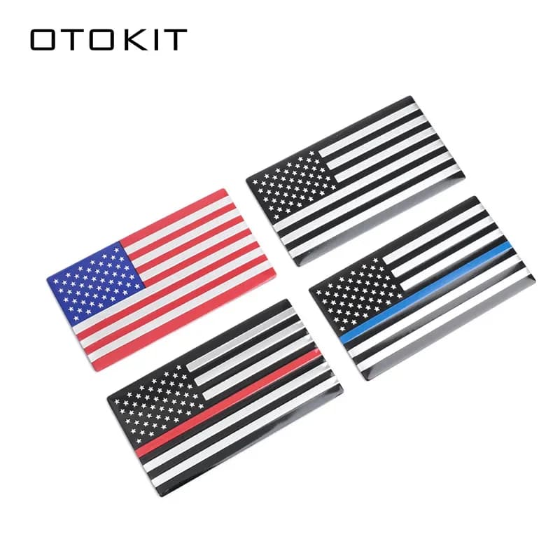 OTOKIT Automobile Motorcycle Exterior Accessories United States Of America USA National Flag Aluminum Alloy Car Stickers