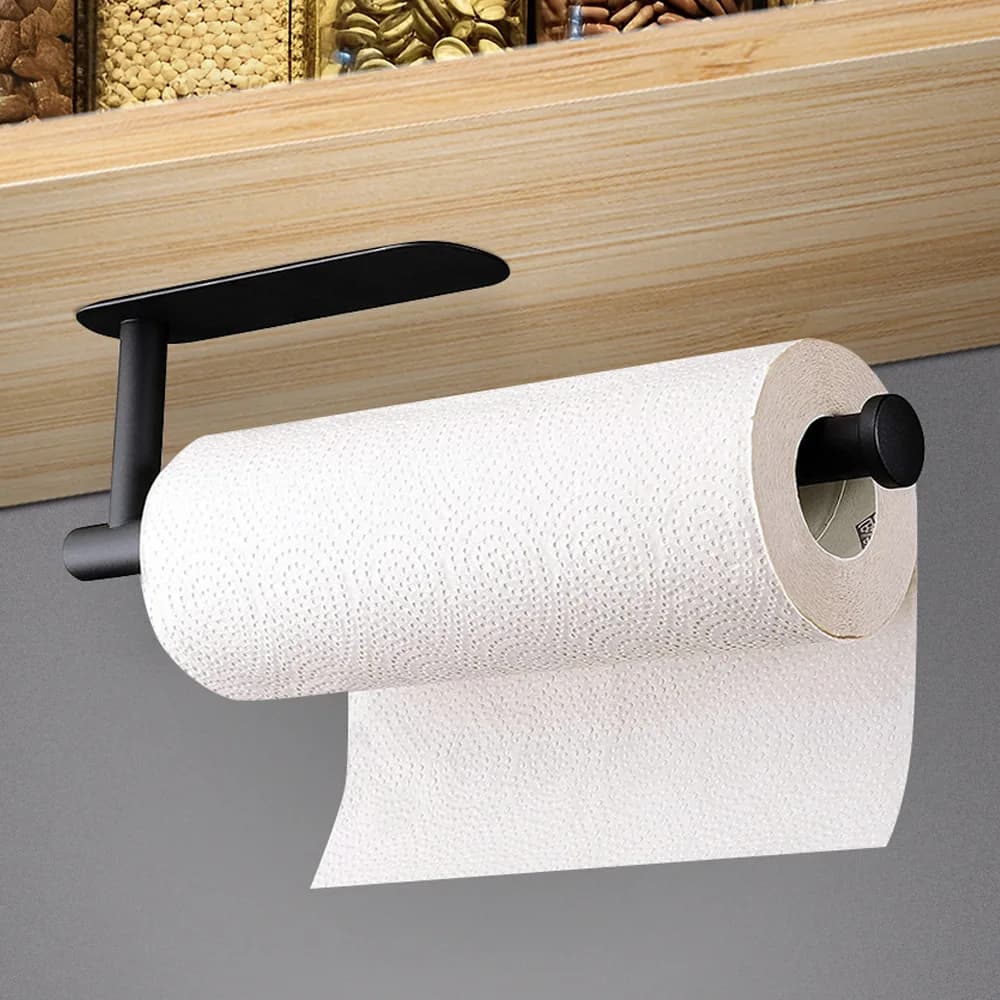 Porta fazzoletti dorato in acciaio inossidabile 304 senza trapano Porta rotolo di carta Porta asciugamani da bagno autoadesivo 2 in 1