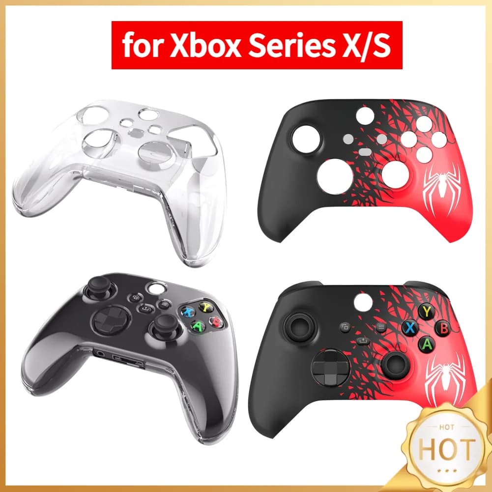 Custodia Protettiva Trasparente Antiscivolo Antiurto Rossa Nera per Controller Xbox Series X/S