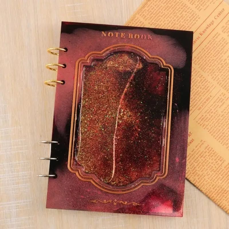 Notebook Silicone Mold Butterfly Rectangle Notebook Cover Epoxy Resin Molds Loose Binder DIY Jewelry Tool