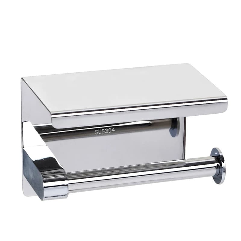 Supporto per carta igienica per montaggio a parete in acciaio inossidabile 304 con ripiano per telefono supporto per rotolo di carta igienica supporto per tessuto accessori per il bagno