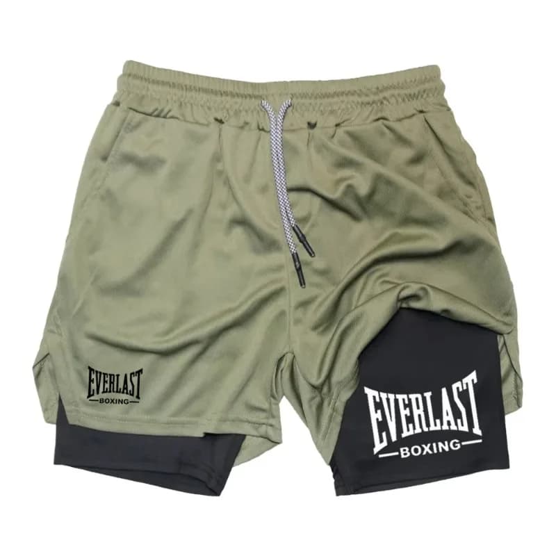 Pantaloncini sportivi attillati da uomo EVERLAST, doppio strato ad asciugatura rapida, comodi e alla moda, pantaloni a compressione da basket