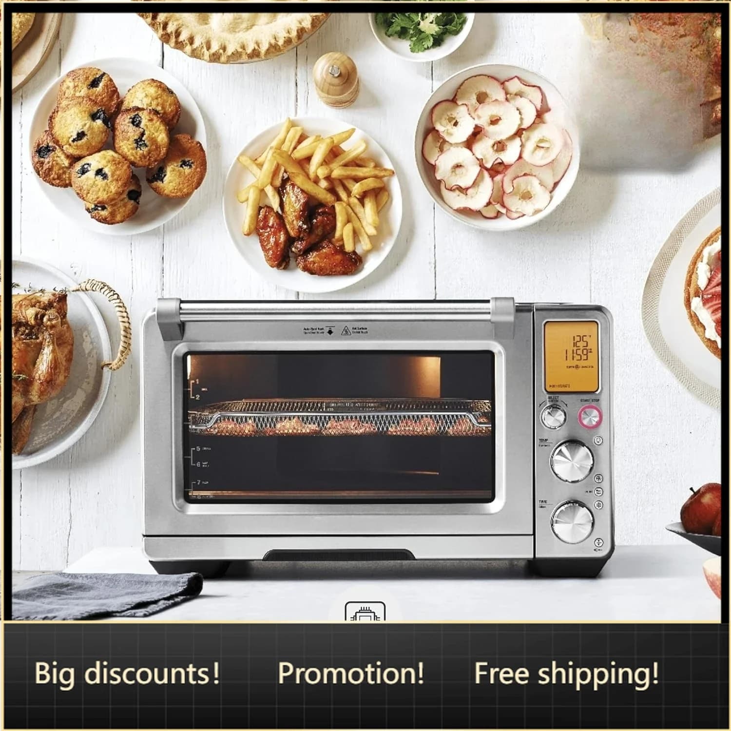 Bestseller Forno Smart BOV900BSS con Friggitrice ad Aria e Forno a Convezione, Acciaio Inossidabile Spazzolato, Sconto Speciale