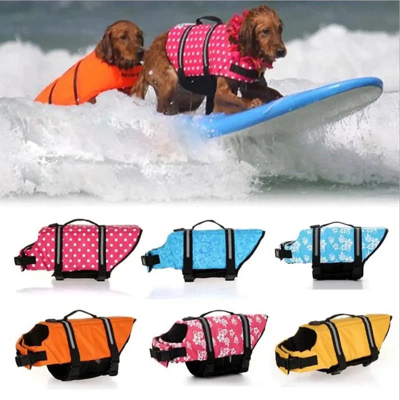 Vestiti estivi per cani Giubbotto di salvataggio Giacca riflettente Cucciolo Vestiti estivi Costumi da bagno Giubbotto di salvataggio per cani Costume da bagno di sicurezza Forniture per cani