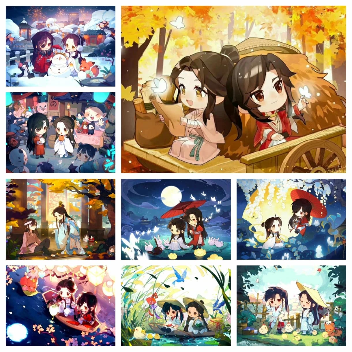 Tian Guan Ci Fu Cartoon Diamond Art Painting Cielo Benedizione ufficiale Hua Cheng Farfalla Mosaico Punto croce Decorazioni per la casa Regalo