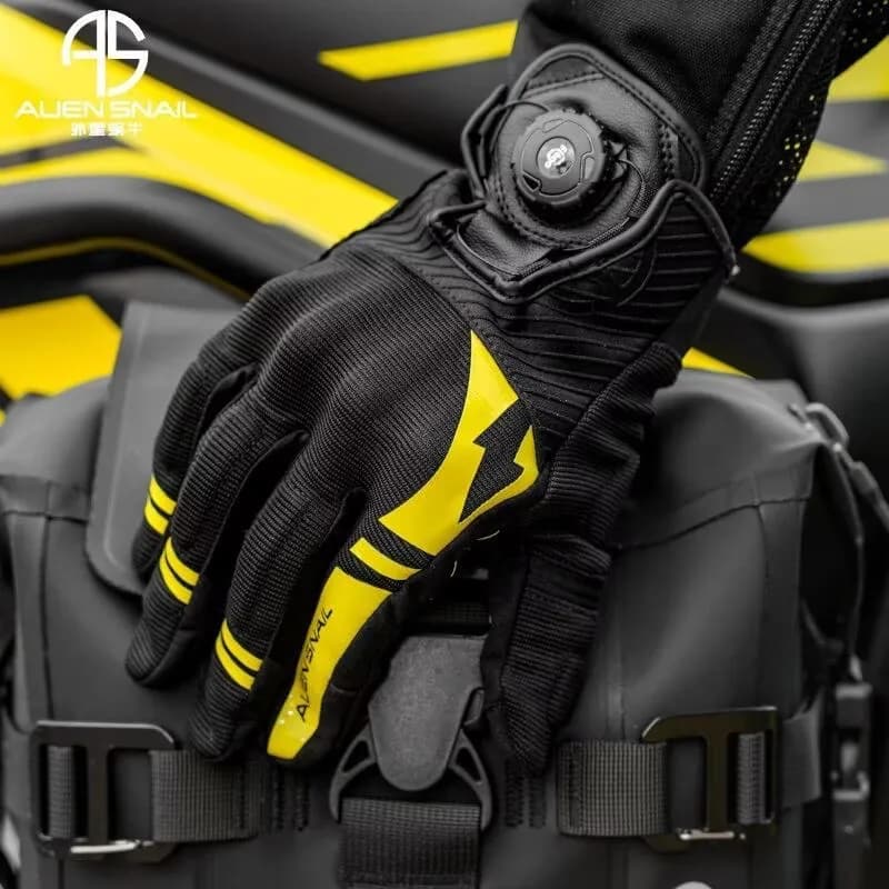 Alien Snail Motorcycle Gloves Full Finger Summer Mesh Breathable Knob Adjust Riding Non-slip Wear-resistant Touch Screen Gloves