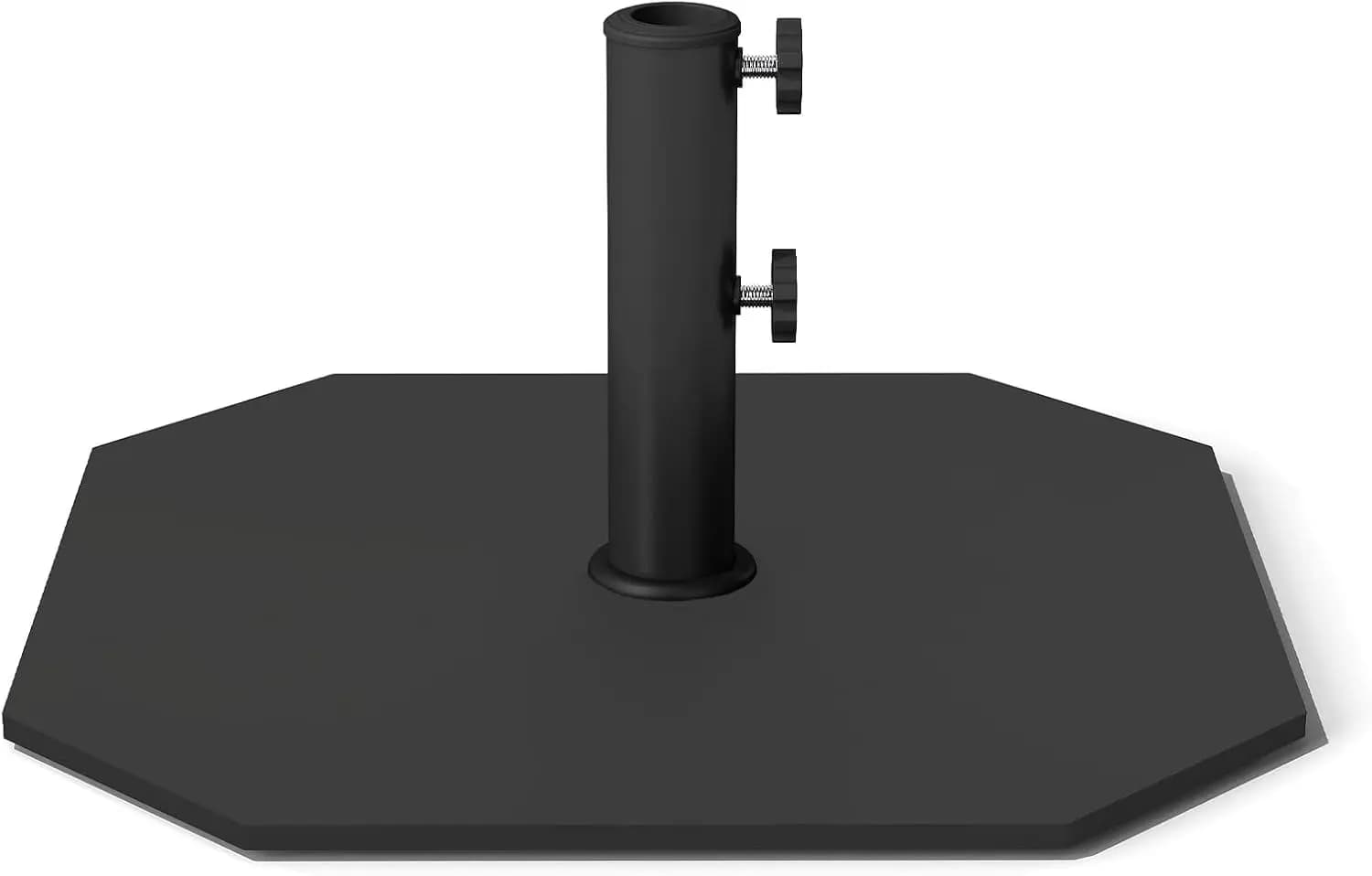 Heavy Duty Patio Umbrella Base Square Steel Plate Umbrella Stand Holder Weight Base With 4 Anti Slip Pads For Outdoor Market Sunshade Lawn Garden Yard Black