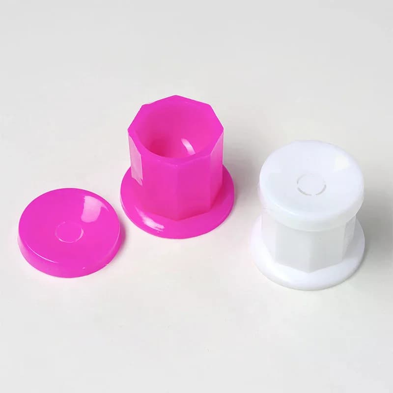 Mini Coppetta Ottagonale in Plastica per Polveri e Liquidi con Tappo, Strumento per la Pulizia delle Pennelli per Unghie, Contenitore per Liquidi e Polveri, Ciotola per Miscelare, Porta Pennelli