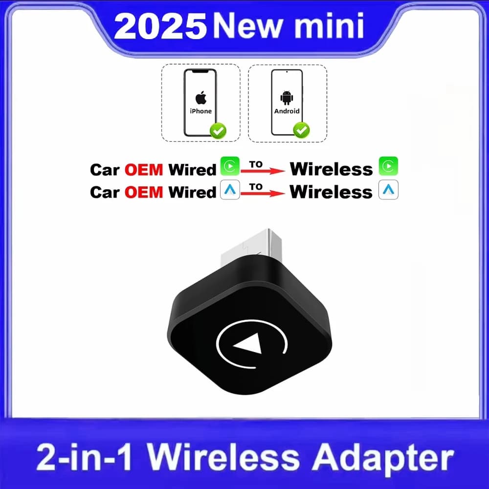 2In1 Wireless CarPlay Android Auto USB Adapter Dongle Smart Mini Box Plug And Play 5G WIFI Bluetooth For Jeep Audi MG Kia VW